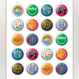100 Pinback Buttons USPS Forever Round Stamps Wedding Invitations Birthday Party